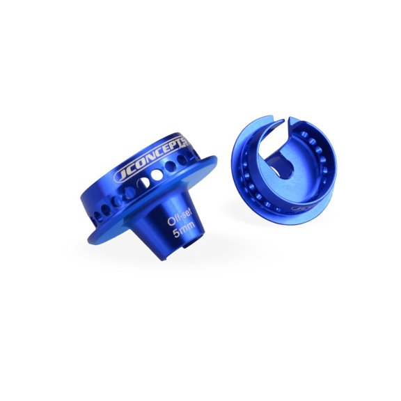 JConcepts 2493-1 Fin Shock 5mm Off-Set Spring Cup Blue 2 Pieces