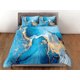 thumbnail image 3 of Juego de dormitorio contemporáneo funda nórdica estética azul, edredón de lujo de mármol dorado, 3 of 4