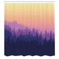 thumbnail image 2 of Ambesonne Mountain Shower Curtain, Fantasy Pines Forest Foggy, 69"Wx75"L, Violet Dark Purple Peach, 2 of 4