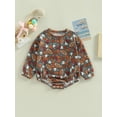 thumbnail image 2 of hirigin Baby Boy Girl Autumn Casual Romper Long Sleeve O Neck Rugby Print Loose Playsuit, 2 of 9