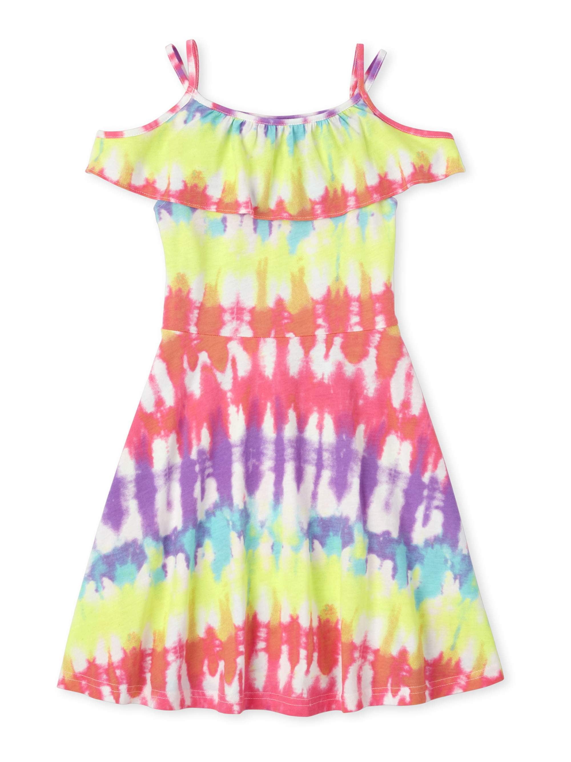 The Childrens Place Girls Big Solid Long Sleeve Pleated Knit Dress