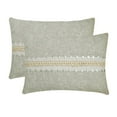 thumbnail image 2 of The HomeCentric Decorative Pillow Covers Grey Pack of 2, 12"x16" (30x40 cm) Lumbar Pillow Cover, Jute & Linen Lace, Jute, Handmade Sequins Oblong Cushion Covers, Solid Contemporary - Terra Grey, 2 of 5