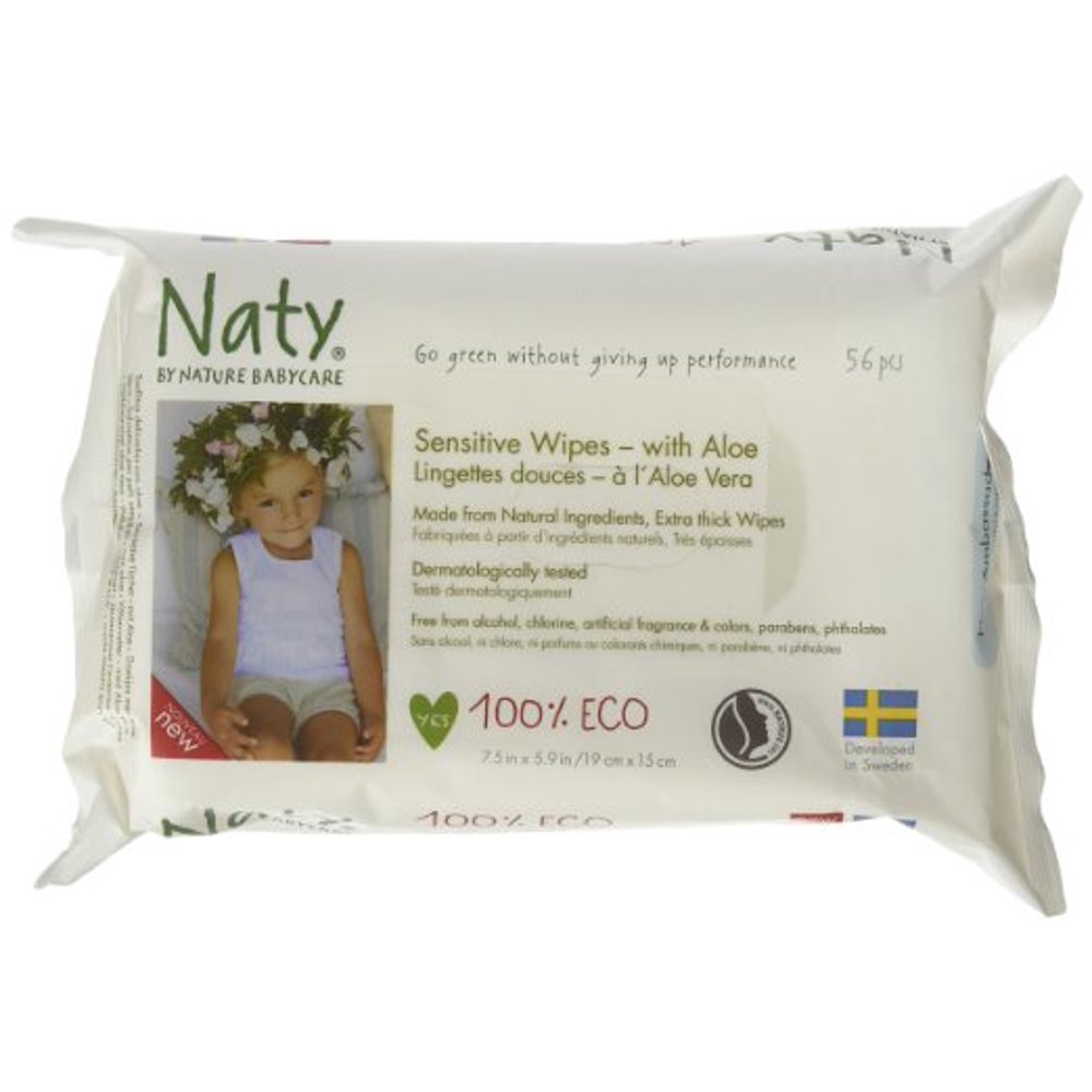 Naty EcoSensitive Baby Wipes with Aloe Unscented 56 c