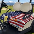 thumbnail image 2 of Xoenoiee American Flag Butterfly Print Golf Cart Seat Covers, Golf Cart Seat Towel Blanket, Suitable Yamaha, EZGO, Club Cars, Icon and More 2-Seats Cart, Essential Golf Cart Accessories, 51" x 30", 2 of 6