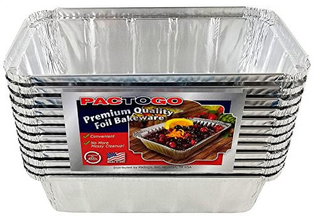 Pactogo 2 lb. Aluminum Foil Loaf/Bread Pan Tins w/Foil Board Lid (Pack of 50 Sets)
