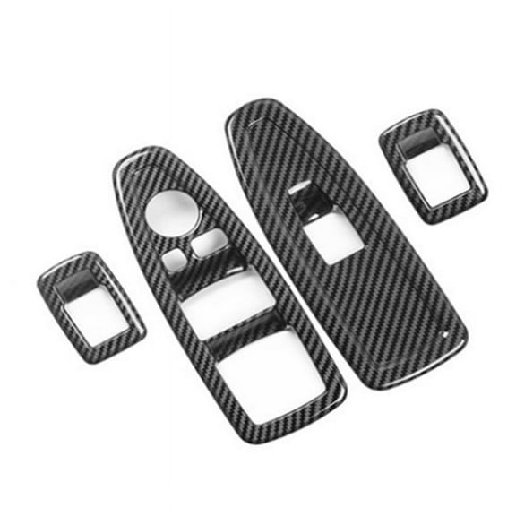 Car Window Glass Lift Button Decoration Panel Trim Decoration Cover for 1 3 Series 3GT F20 F30 F31 F34 F36,1 set x Car Window Lift Button Frame,carbon fiber pattern