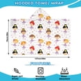 thumbnail image 2 of Ballet Princess Girls Pattern Hooded Bath Towel，50"x30" for Ages 3 To 12 Kids, Quick Dry Lightweight Soft Microfiber Hood Beach Towel Cover Up for Kids, 2 of 7