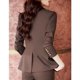 thumbnail image 3 of Conjunto profesional de traje a juego para mujer, chaqueta informal elegante coreana, abrigo, pantalones, ropa femenina de dos piezas, nueva moda de otoño 2025, 3 of 5