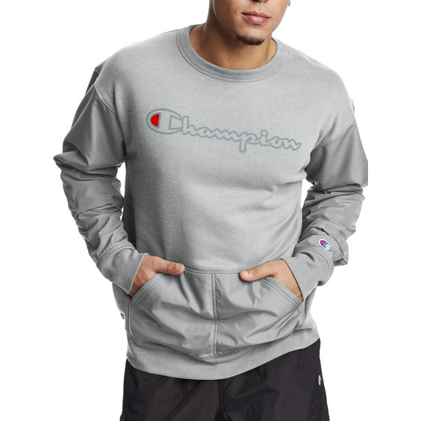 Men's Hybrid Woven Crewneck Sweatshirt, up Size Walmart.com