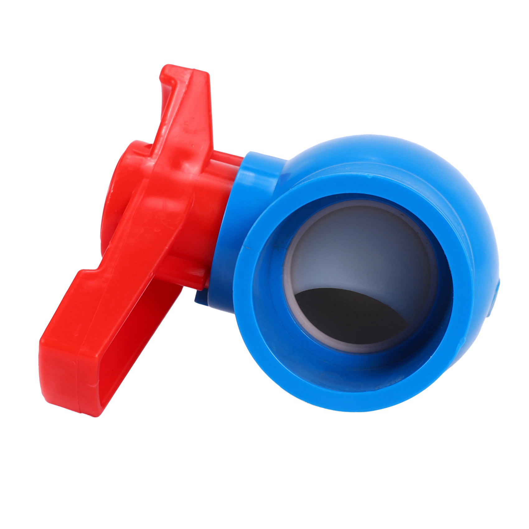 40mm x 40mm Slip Full Port Red Handle Lever U-PVC Ball Valve Blue K9D6 