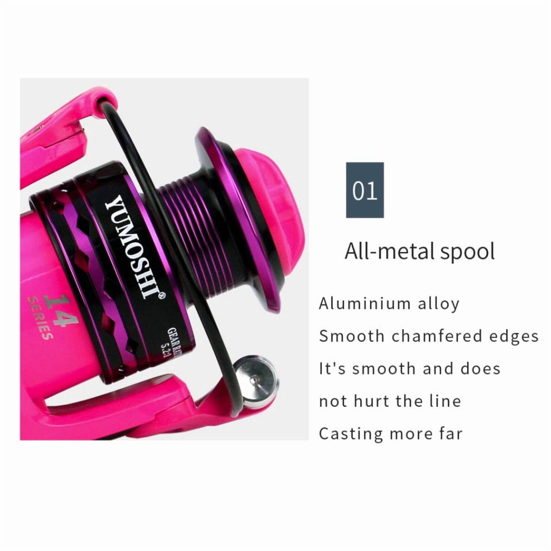 Pink Spinning Fishing Reel 2000-7000 Fishing Reel Saltwater Aluminum Alloy Spool Fishing Summer Gear