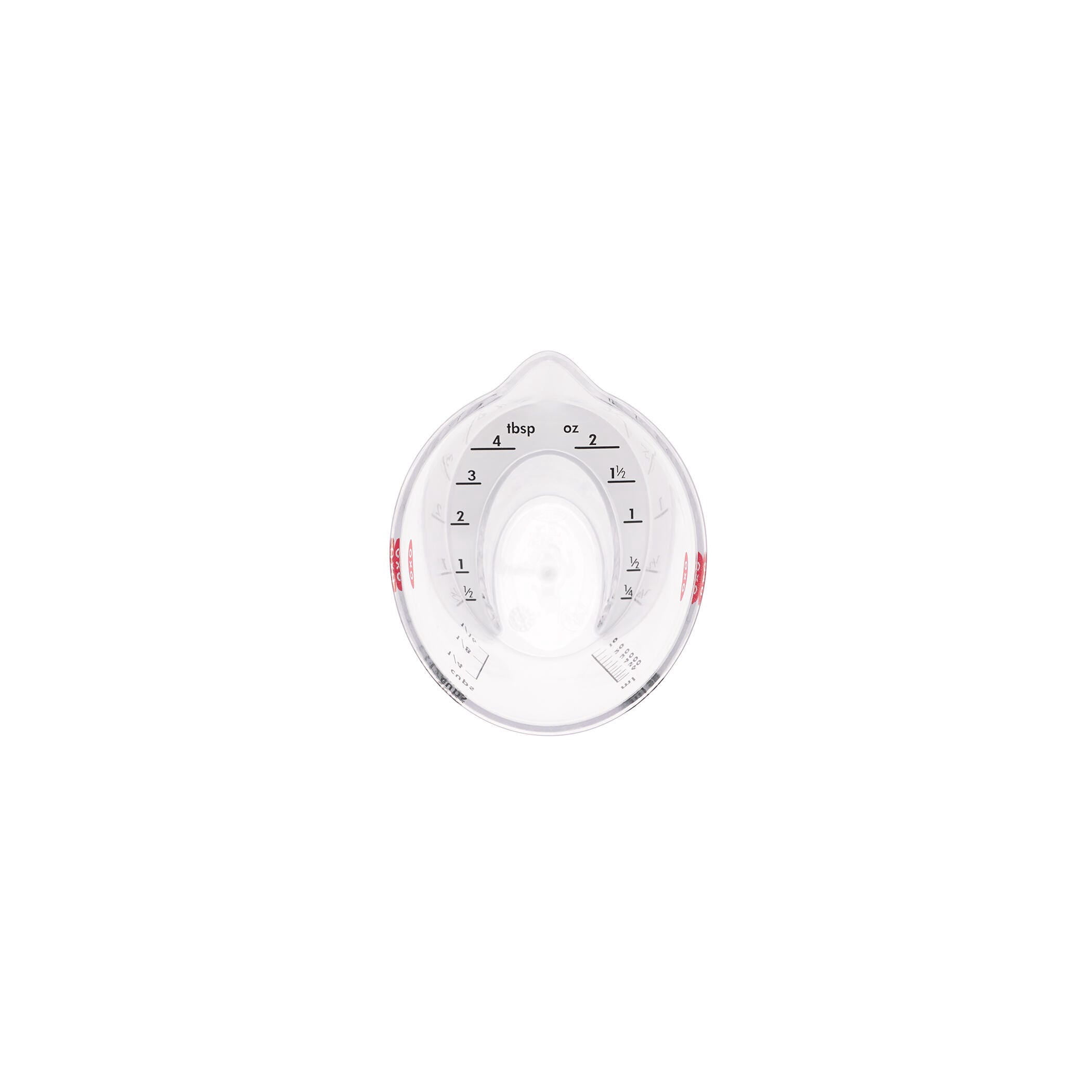 OXO 1/4 Cup Mini Angled Measuring Cup, Easy-Read Angled Liquid Measuring Cup for Cooking & Baking