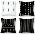 thumbnail image 1 of Funda de Cojín Geométrica Líneas Simples en Blanco y Negro Almohada Decorativa para Sofá Cama Decoración de Dormitorio 45X45 Cm, 1 of 5
