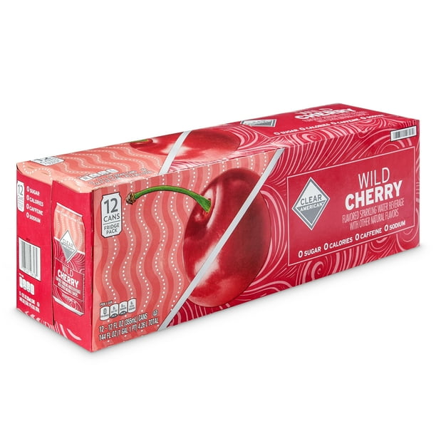 Clear American Sparkling Water, Wild Cherry, 12 fl oz, 12 Count