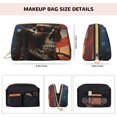 thumbnail image 5 of Naloa Cyberpunk Skull American Flag Leather Makeup Bag for Purse Travel, Portable Small Cosmetic Organizer for Women and Girls, Make up Bag with Zipper, 5 of 8