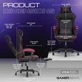 thumbnail image 4 of Gamer Gear EdgeX LED Ergonomic Gaming Chair with Adjustable Padded Headrest, Vibrating Lumbar Pillow, Extendable Padded Footrest, Black and Red, 4 of 13