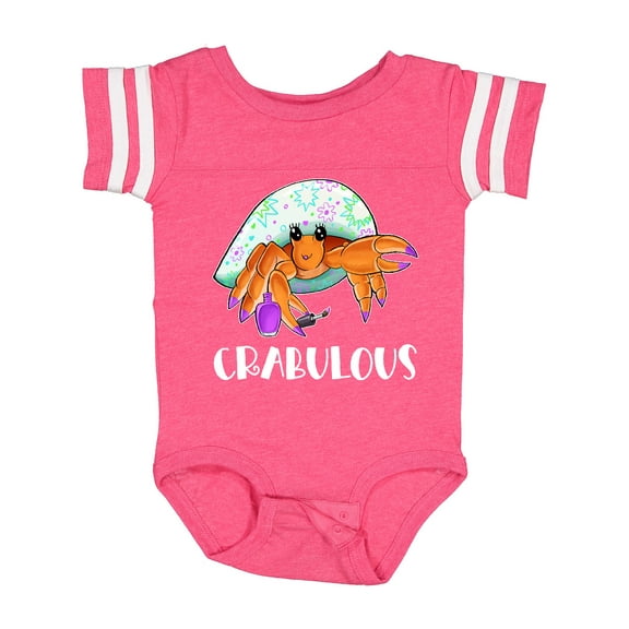 Inktastic Crabulous Cute Hermit Crab with Purple Nail Polish Boys or Girls Baby Bodysuit