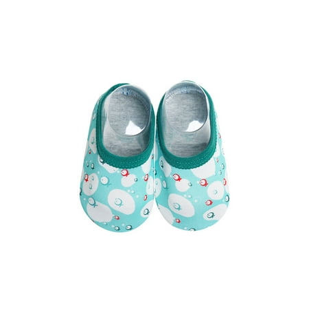 

Rotosw Boys Girls Sock Slipper Prewalkers Crib Shoes Pull On Floor Slippers Comfort Cartoon Soft Shoe Home Non-slip Socks Blue Green Bubble 8C