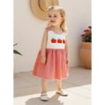 thumbnail image 3 of Rovasas Girls Back to School Dress Apple Embroidery Plaid Sleeveless Dress, 3 of 9