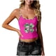 thumbnail image 1 of Camisetas de Verano para Mujeres sin Mangas Impresas con Cuello en U de Poliéster Moda Casual de Longitud Regular con Cuello en V de Manga Corta, 1 of 6