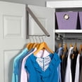 thumbnail image 5 of Over the Door Hanger Foldable, No Drilling Door Hook Rack, Space Saving Extendable Hanging Organizer for Clothes and Towels, Invisible Wall Mount Design for Bathroom, Bedroom, Laundry Room, 5 of 8