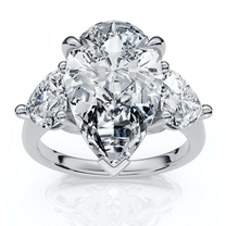 Pompeii 5 1/2Ct Pear & Heart Certified Diamond Engagement Ring 14k Gold or Pt Lab Grown