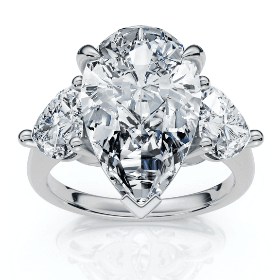 Pompeii 5 1/2Ct Pear & Heart Certified Diamond Engagement Ring Lab Grown (F/G,VS1-VS2)