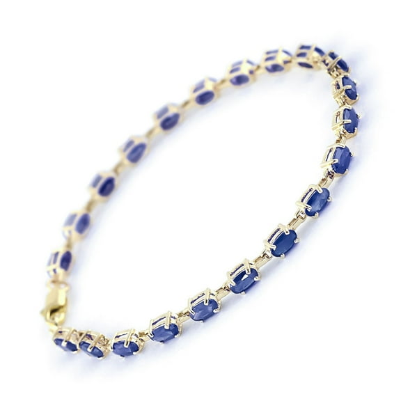 Galaxy Gold 8 Carat 14k Solid Gold Tennis Bracelet Natural Sapphire