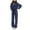 Blue, variant on 2024 Fall Women's Tracksuit - Long Sleeve Zip Up Sweatshirt & Wide Leg Pants, Exposed Seam, Size S-XL