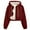 Wine, variant on cocolona Womens Fleece Lined Corduroy Jackets Fall Long Sleeve Zip Up Hooded Cropped Jacket Winter Warm Outwear Coat with Pockets
