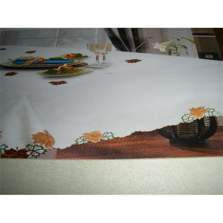 

Tapestry Trading ZC0800265-5270 52 x 70 in. Embroidered Harvest Leaves Cutwork Table Cloth