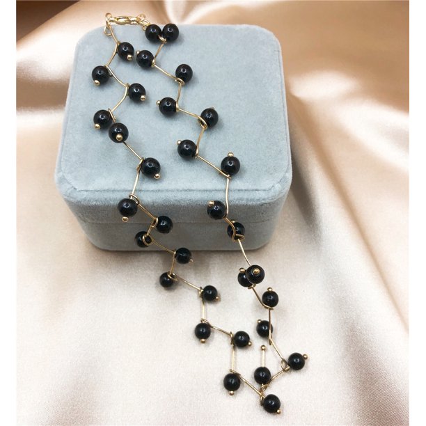 Cadena de clavícula de perlas, gargantilla para mujer, correa para el cuello, collar corto simple, joyería para el cuello para mujer, collar con correa para el cuello