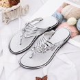 thumbnail image 2 of Dakaela Women's Flip Flops Rhinestone Comfort Thong Slide Sandals 2025 Fashion Summer Beach Flat Shoes, 2 of 5