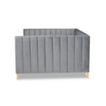 thumbnail image 3 of Baxton Studio Oksana Modern Contemporary Glam and Luxe Light Grey Velvet Fabric Upholstered and Gold Finished Queen Daybed, 3 of 8