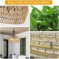 thumbnail image 4 of Boho Rattan Chandelier 3 Light Coastal Pendant Lighting for Kitchen Dining Room, 4 of 8