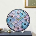 thumbnail image 4 of Yayeee Wall Clock Battery Operated 9.5" Silent Quartz Non-Ticking for Living Room Decor, Purple Art Pattern, 4 of 8