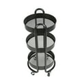 thumbnail image 3 of Mainstays 3 Tier Round Metal Utility Cart, Rich Black, Easy Rolling, 3 of 8