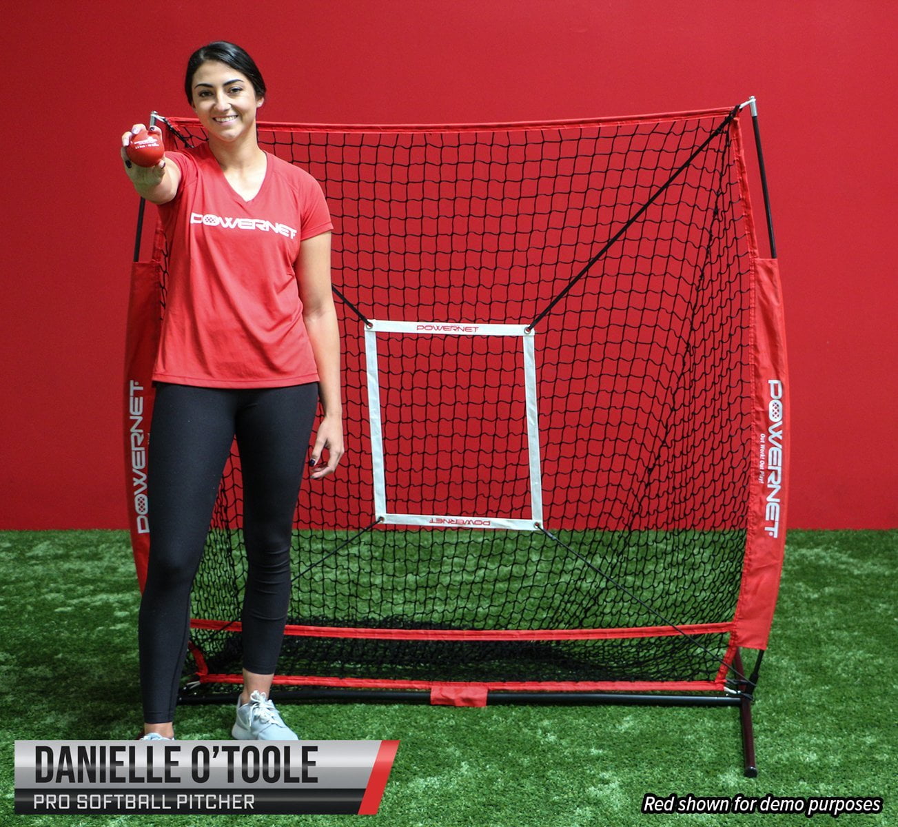 PowerNet Baseball Net Bundle, 5x5 Hitting & Pitching Net, Portable Softball Baseball Training Equipment, Weighted Baseball & Carry Bag
