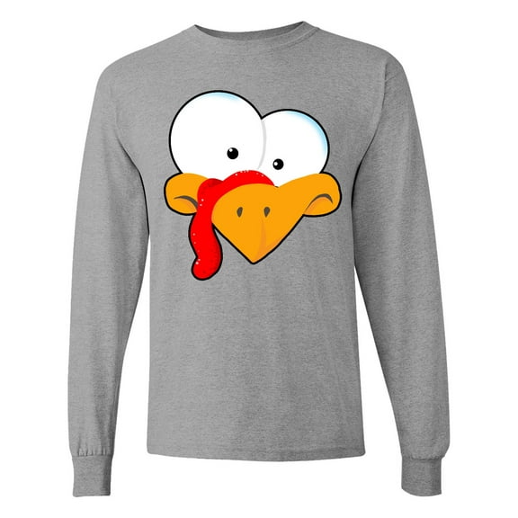 Inktastic Thanksgiving Goofball Turkey Face Long Sleeve T-Shirt