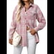 thumbnail image 3 of Camisa Abotonada para Mujer, Camisa A Cuadros, Larga, Solapa, Informal, para Negocios, Trabajo Rosa S, 3 of 10