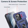 thumbnail image 2 of for iPhone 15 Pro Max Case with Screen Protector[3 Pack] + Slide Camera Cover + 360° Rotated Ring Magnetic Kickstand, Heavy Duty Shockproof Protective Cover for iPhone 15 Pro Max 6.7 inch, 2 of 14