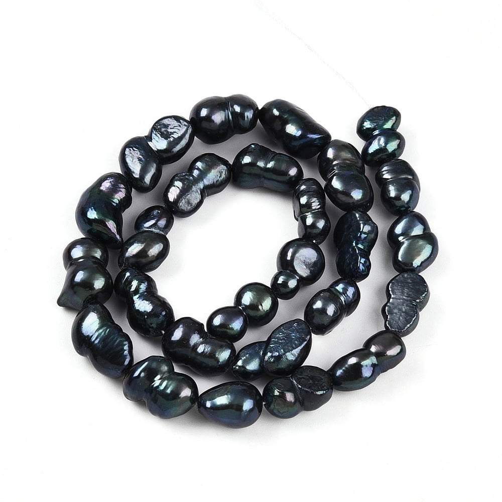 Natural Nucleated Baroque Keshi Pearl Beads Strands Cultured Freshwater Pearl Dyed Gourd11.5~19.5x8~14.5x8~11mm 15.35~15.94 inch(39~40.5cm)