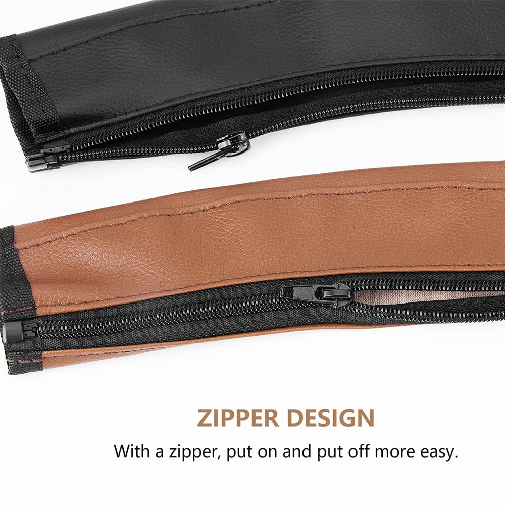 Leather pushchair handle covers top