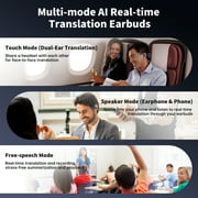 AI Language Translation Earbuds, 3-in-1 AI Translator Earbuds Real Time for 144 Languages, Wireless Bluetooth Headphones, Translator Device with APP fit IOS and Android for Travel, Business, Learning
