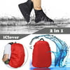 Waterproof Rainproof Shoe Covers Rain Boots PVC Fabric Zippered Overshoes Protector L Size Sole Length:10.6inch/US 8.5 + Rain Cover 30L-40L Waterproof Backpack Bag Cover IClover for Hiking /Camping