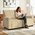 thumbnail image 2 of TSOVTHRID Daisy Floral Plaid Print Stretch Loveseat Recliner Covers 6-Piece Sofa Cover with Elastic Bottom Polyester Couch Furniture Protector for Pet, 2 of 7