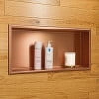 ALFI brand ABNP2412-BC 24" x 12" Brushed Copper PVD Stainless Steel Horizontal Single Shelf Shower Niche