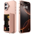 thumbnail image 2 of Dteck Case for iPhone 16 Shockproof  Wallet Case with Card Holder (3-4 Cards) & Hidden Mirror, Military Grade Drop Protection, Rugged Protective Flip Cover for iPhone 16,Rosegold, 2 of 7