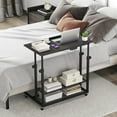 thumbnail image 3 of Barara King Mobile Stand up Home Office Desk with Tilting Tabletop and Adjustable Height, Computer Desk for Home Office, Living Room, Study Room, Bedroom, Oak, 3 of 7