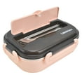 thumbnail image 3 of Lunch Box 1000ml Two Compartments Safe Durable Good Sealing Performance Portable Bento BoxPink, 3 of 5